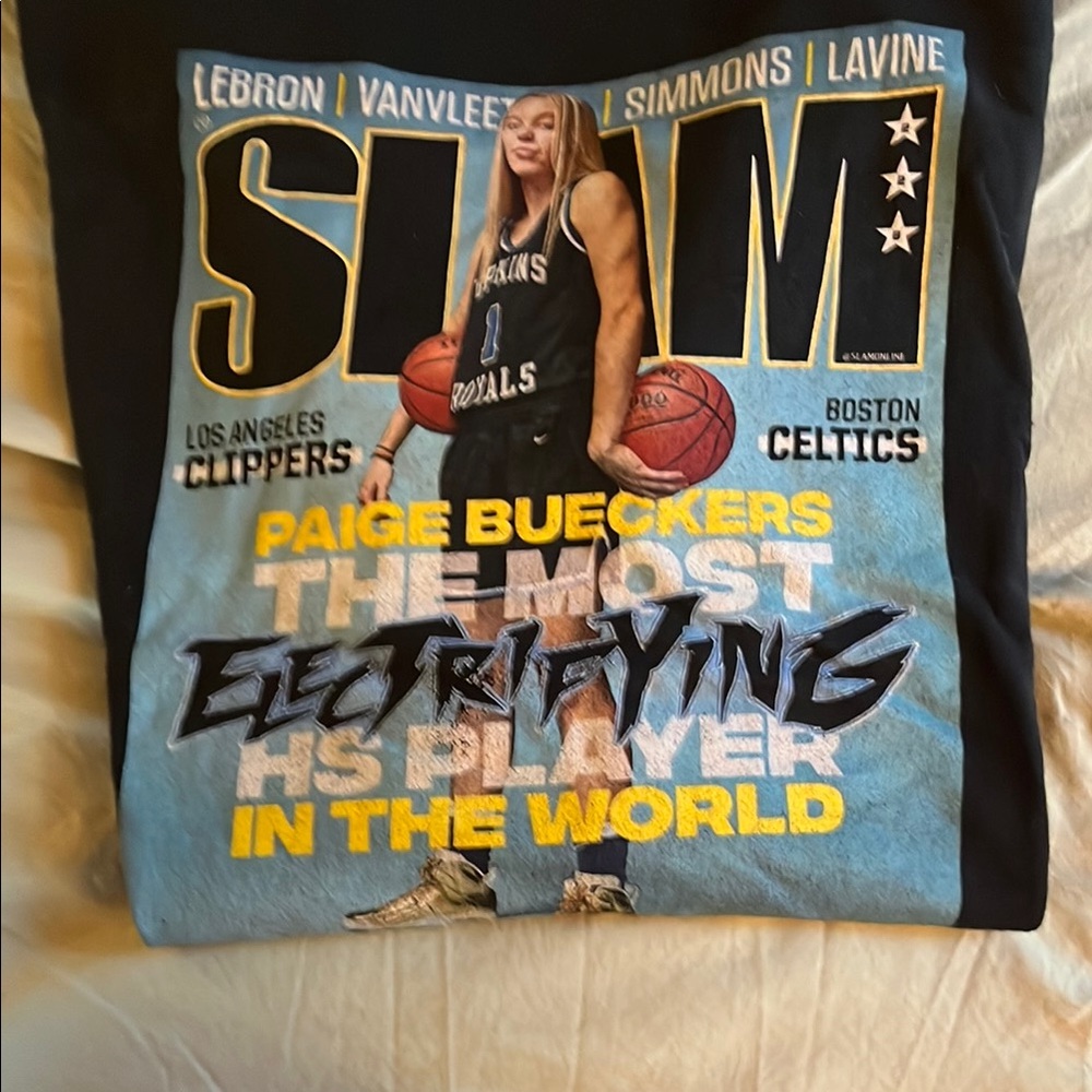 Black Graphic T-Shirt with Basketball Print